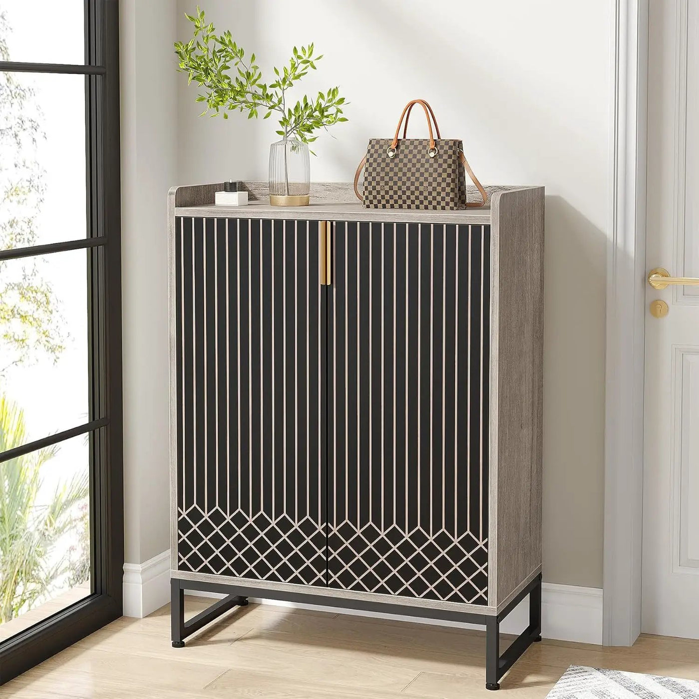 5 Tiers Shoe Storage Organizer With Doors by HouseOfZazla