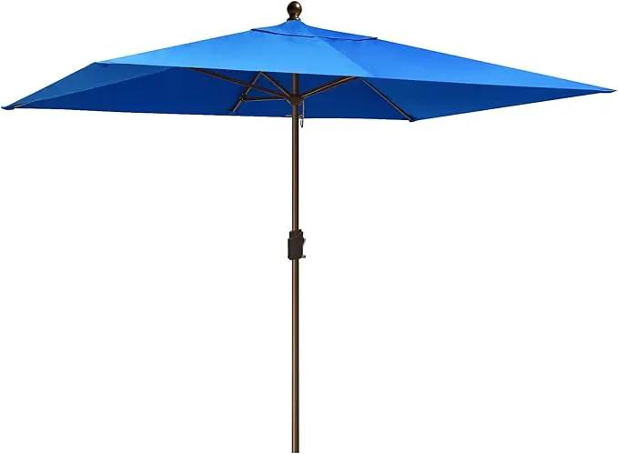 EliteShade USA 10-Year-Non-Fading 6.5x10Ft Rectangular Market Umbrella Patio Umbrella Outdoor Table Umbrella with Ventilation（Royal Blue） by GreenHaven Gardens