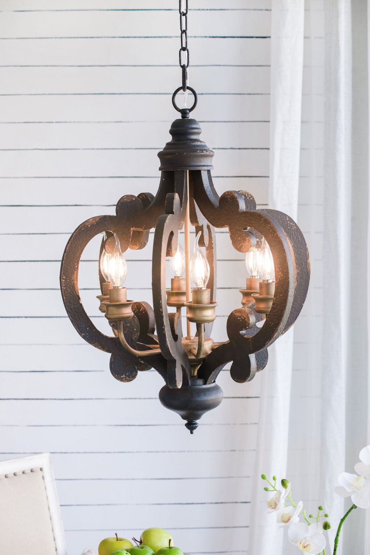 Farmhouse Chandelier with Adjustable Chain - Multiple Colors, photo 2 of 40