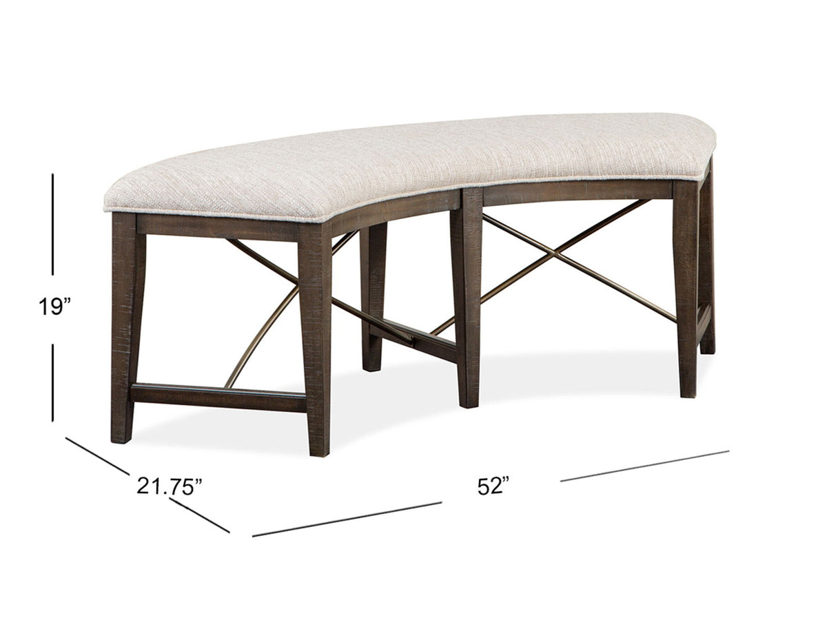 Westley Falls - Curved Bench With Upholstered Seat - Graphite, photo 4 of 7