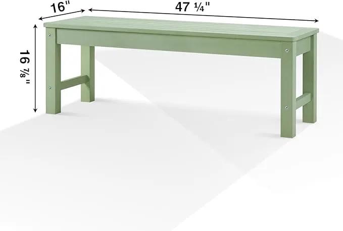Psilvam Outdoor Bench, Two Person Poly Lumber Porch Bench, Weatherproof Garden Bench That Never Rot and Fade, All-Weather Patio Bench Suit for Garden, Porch, and Park (Green) by GreenHaven Gardens