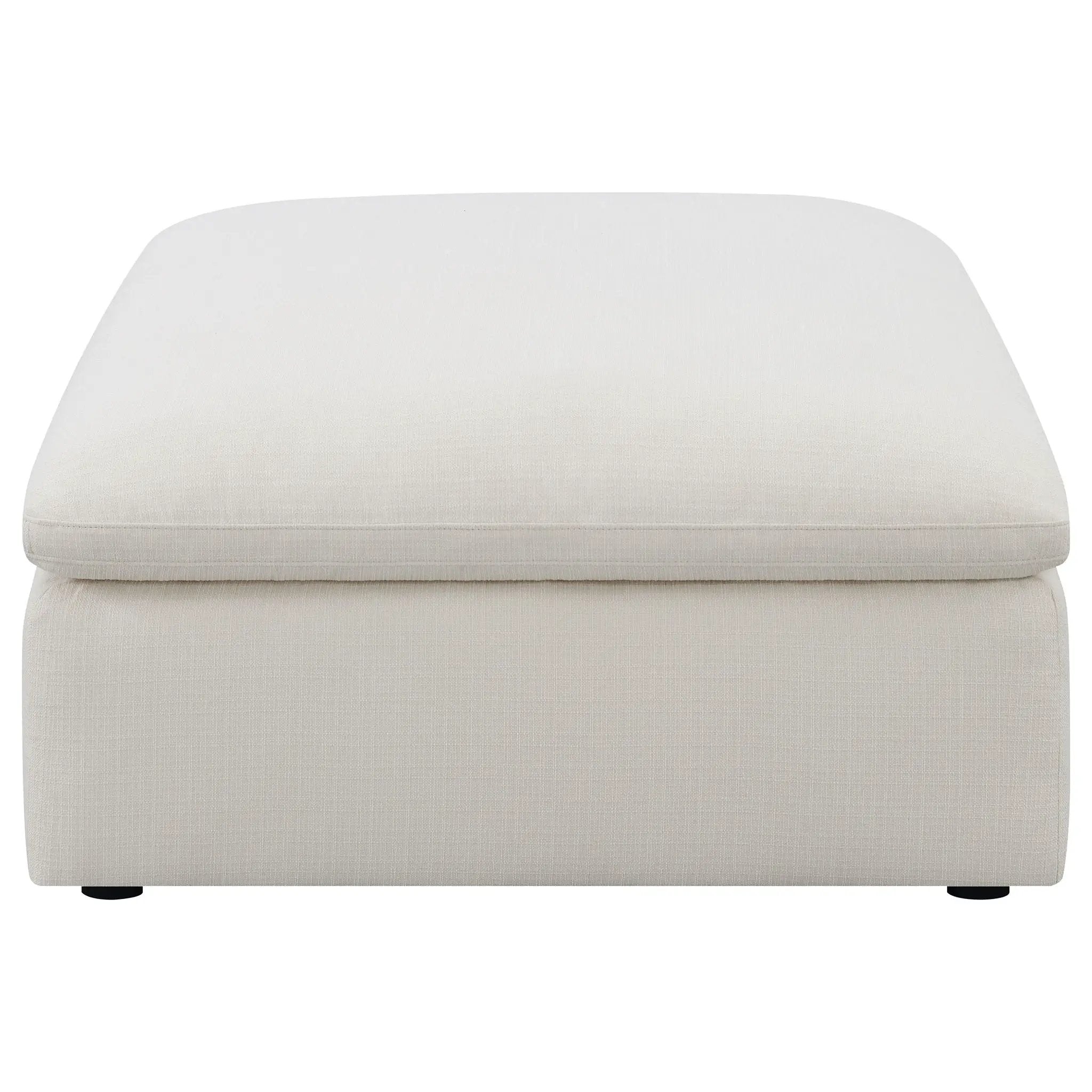 Hobson Square Upholstered Ottoman Ivory by Unique Piece Furniture