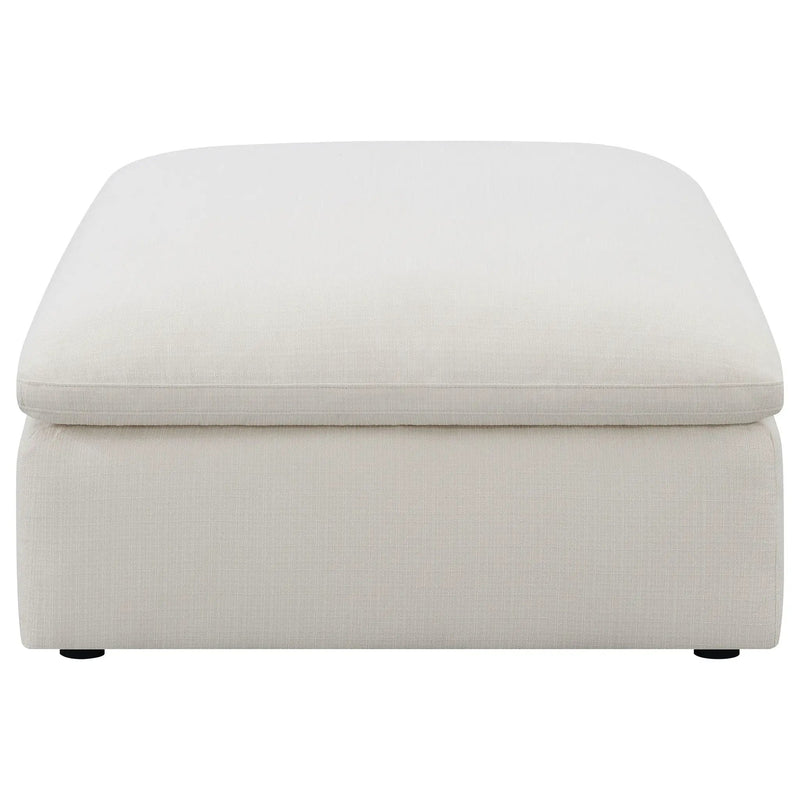 Hobson Square Upholstered Ottoman Ivory by Unique Piece Furniture