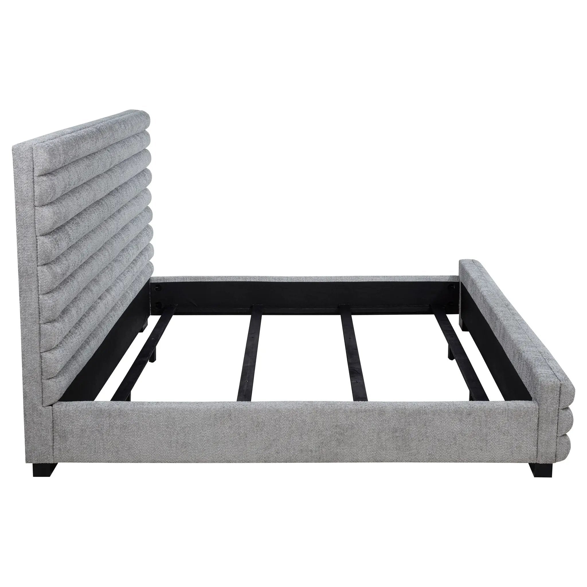Patricia 58-inch Boucle Upholstered Eastern King Bed Grey by Unique Piece Furniture