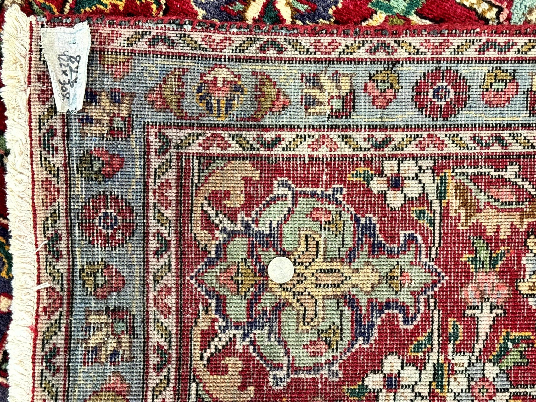 Wonderful Persian Tabriz Rug 10x14, Antique Persian Carpet, Handmade Wool Rug, Floral Medallion, Red Navy Blue, Colorful, Large Persian Area Rug by Jewel Rugs