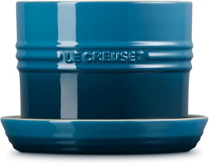 Le Creuset Stoneware Herb Planter, 5.5 Inches, Deep Teal by GreenHaven Gardens