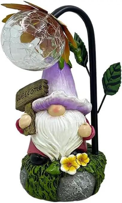 Garden Gnomes Outdoor Statue with Solar Lights Welcome Gnome Home Garden Decor Mom Gifts for Yard Patio Home Garden by GreenHaven Gardens