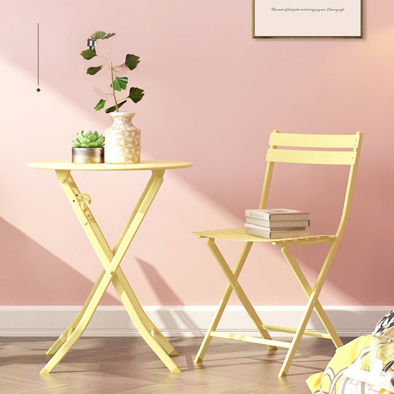 3 Piece Patio Bistro Set Of Foldable Round Table And Chairs by HouseOfZazla