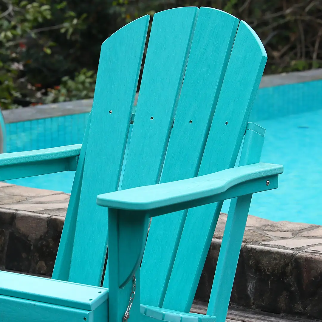 Adirondack Folding Chair with Dual Cup Holders - Lake Blue by HouseOfZazla