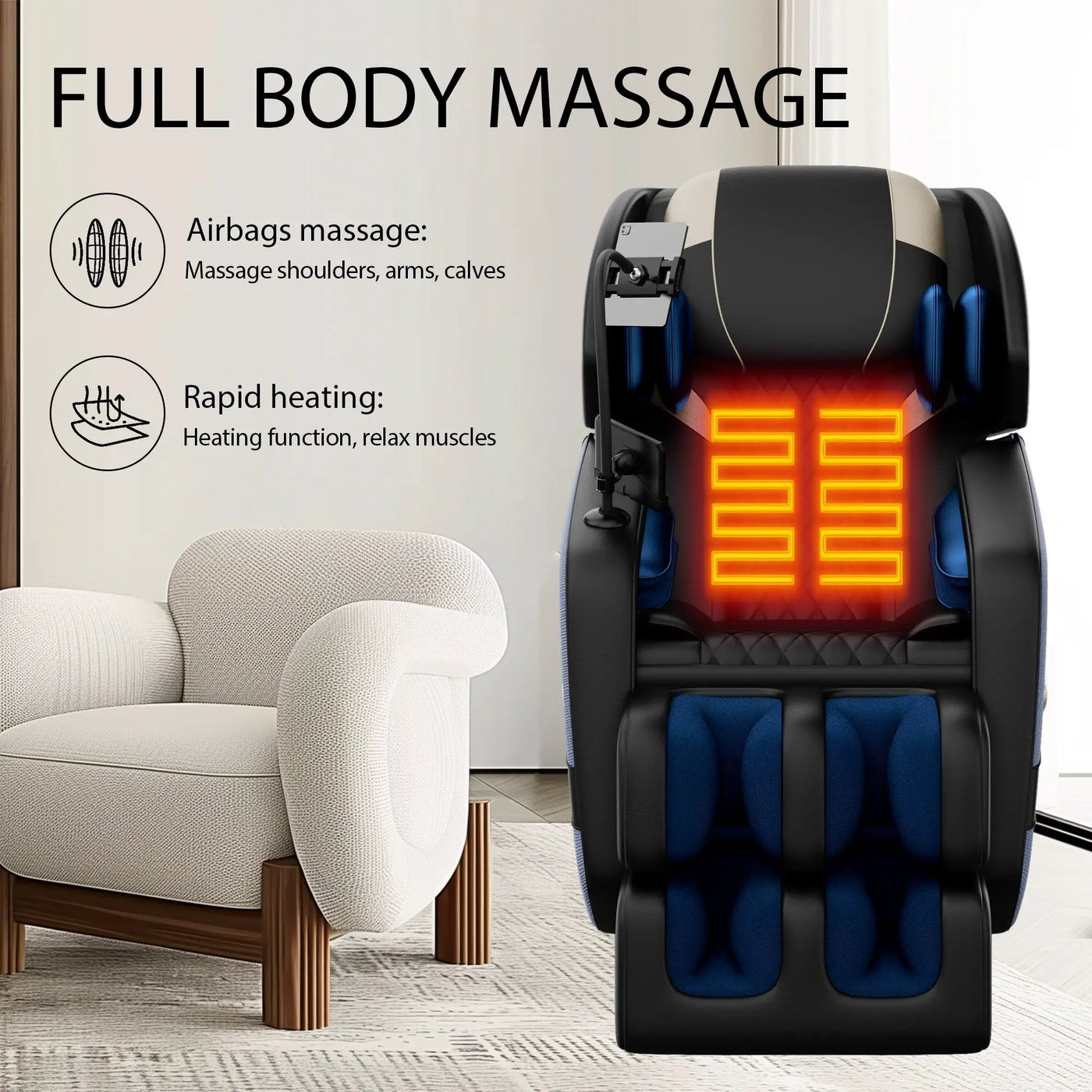 Massage Chair Recliner with Zero Gravity and Full Body Air Pressure by HouseOfZazla