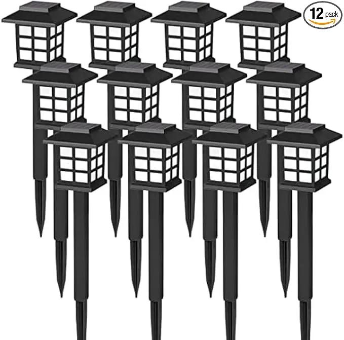 Solar Garden Outdoor Lights 12 Pack,Outdoor Landscape Lights Solar Waterproof Garden LED Lights for Pathway Patio Driveway Walkway Porch, Auto On/Off (White Light) by GreenHaven Gardens