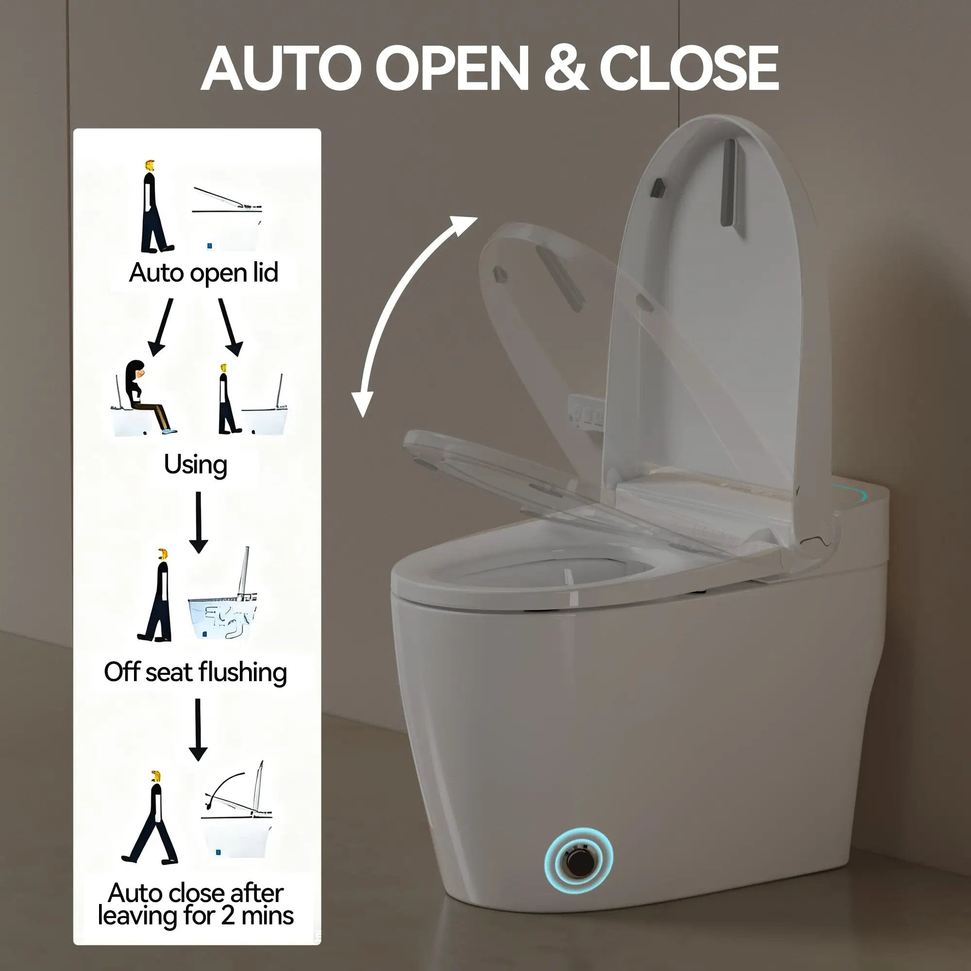 Unique Smart One-Piece Toilet with Bidet and Auto Seat by HouseOfZazla