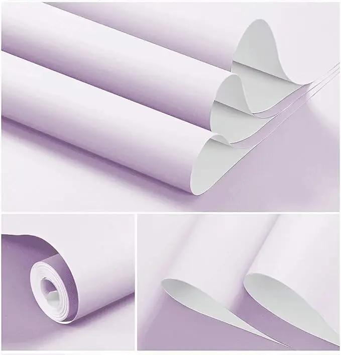 Dimoon 118''x17.7'' Purple Peel and Stick Wallpaper Contact Paper Modern Self Adhesive Wall Paper Removable Renter Friendly Textured Solid Color Shelf Cabinet Vinyl Roll (118''x17.7'',Light Purple) by GreenHaven Gardens