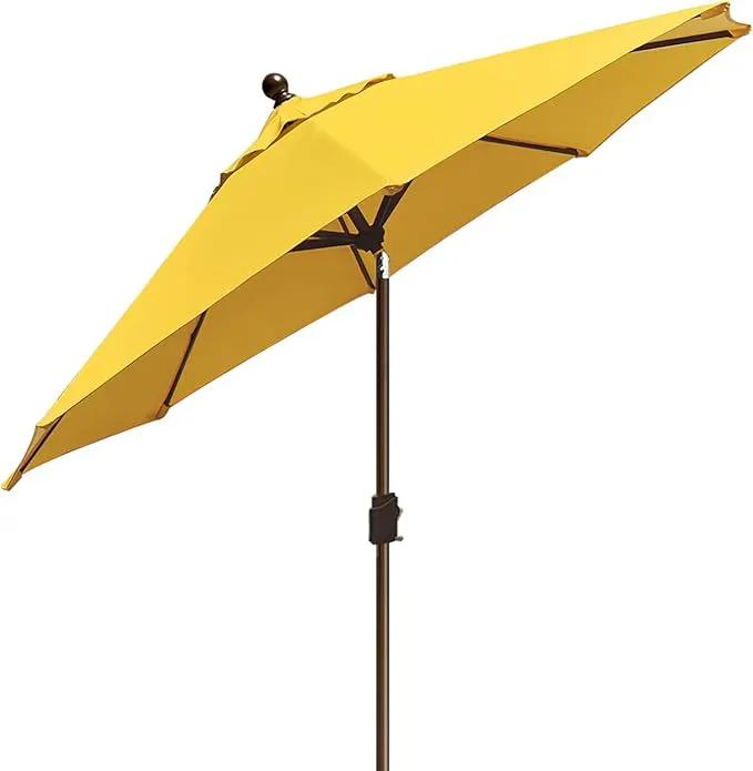 EliteShade USA 10-Year-Non-Fading 9Ft Market Umbrella Patio Umbrella Outdoor Table Umbrella with Ventilation, Sunflower Yellow by GreenHaven Gardens