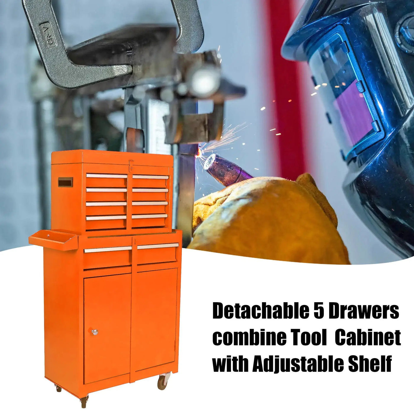 High Capacity Rolling Tool Chest With Wheels And Drawers, Storage Cabinet by HouseOfZazla