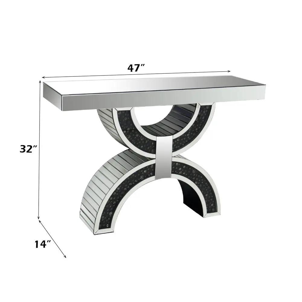 Nysa - Console Table With Faux Crystals - Mirrored by Unique Piece Furniture