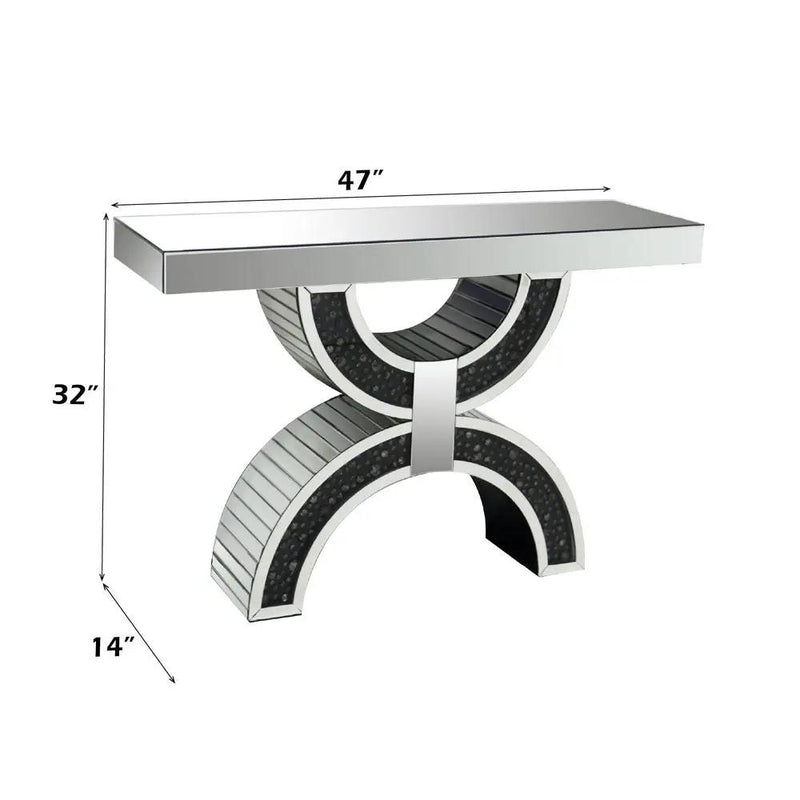 Nysa - Console Table With Faux Crystals - Mirrored by Unique Piece Furniture