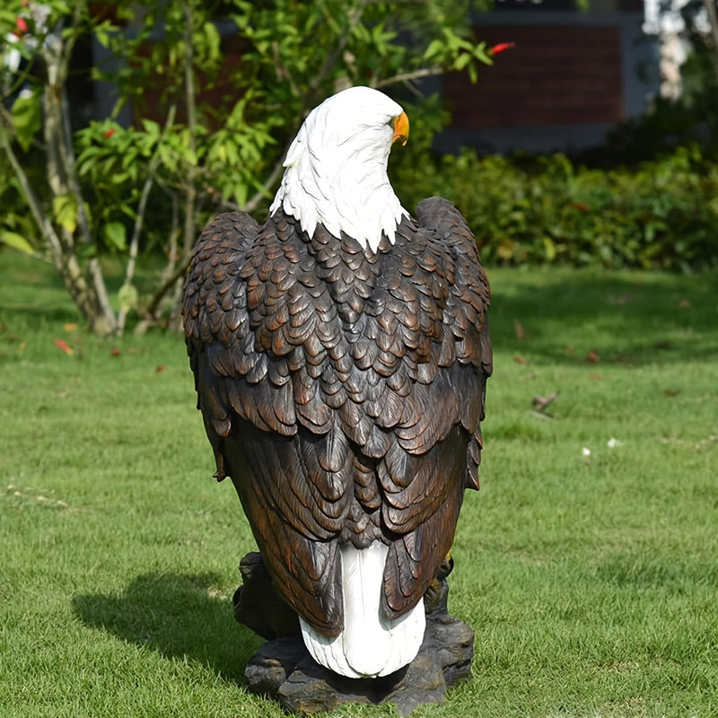 13" H x 24.4" L Large Standing Bald Eagle Garden Statue by HouseOfZazla