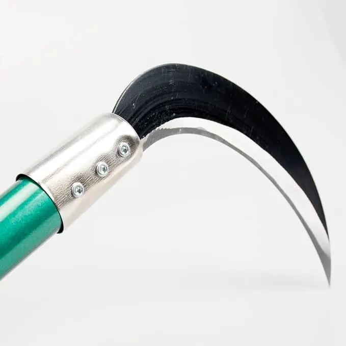 KEYI Weeding Sickle,Steel Grass Sickle,Manganese Steel Blade/Hardwood Handle Hand held Serrated Grass Hook Cutter - Great for Removing Unwanted Vines and Weeds. (13.8 in*6.3 in) by GreenHaven Gardens