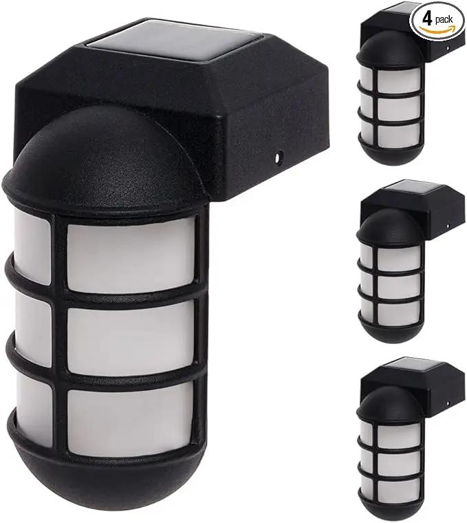 GreenLighting Marina Solar Post Cap Lights Fits 4x4 Nominal Wood Outdoor Solar Powered Post Cap Light, Fence Post, Landscaping, Deck, Garden- Bright LED, Waterproof Nautical Lighting Black 4 Pack by GreenHaven Gardens