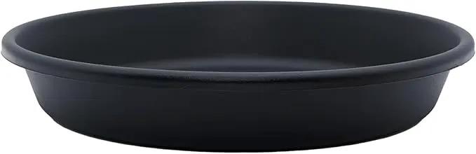 The HC Companies 14 Inch Round Plastic Classic Plant Saucer - Indoor Outdoor Plant Trays for Pots - 14"x14"x2.5" Black by GreenHaven Gardens