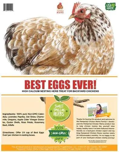 Pampered Chicken Mama Best Eggs Ever! Nesting Herbs for Chickens (4 Pounds) Calcium Supplement for Chickens | Chicken Feed Supplies, Hen Treats for Coops by GreenHaven Gardens