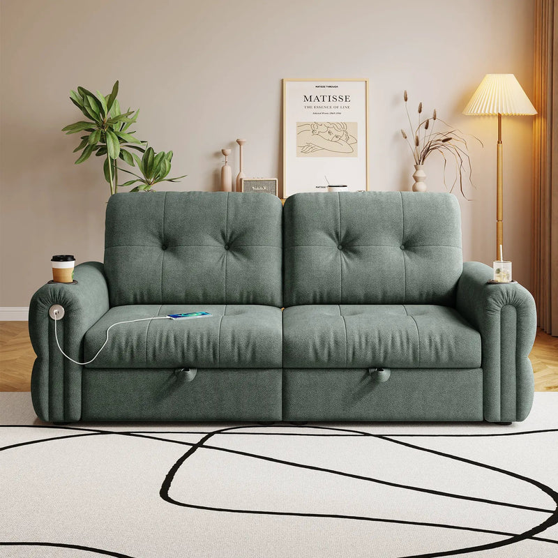 Chenille Convertible Sofa Bed by HouseOfZazla