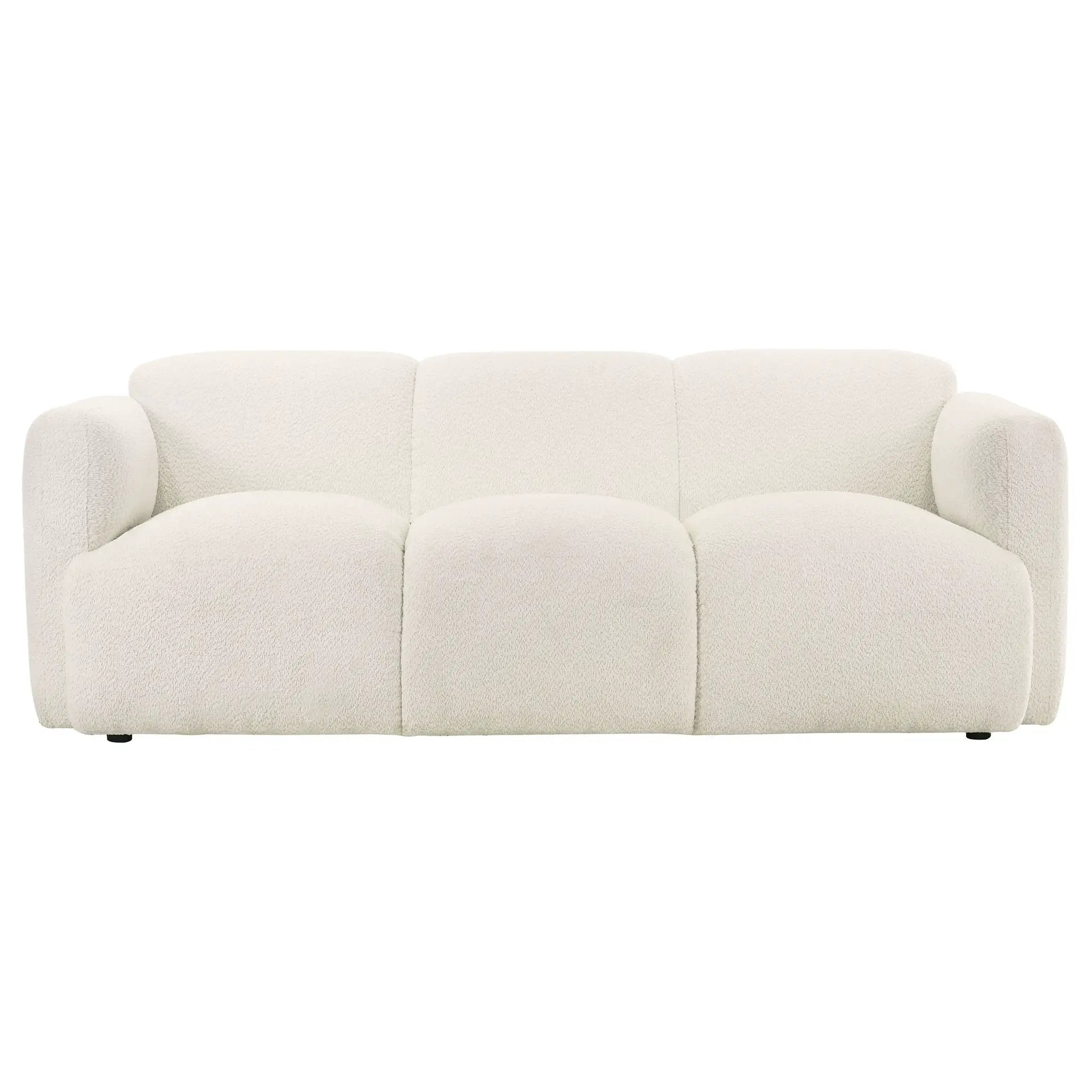 Dorset Fabric Upholstered Round Track Arm Sofa White by Unique Piece Furniture