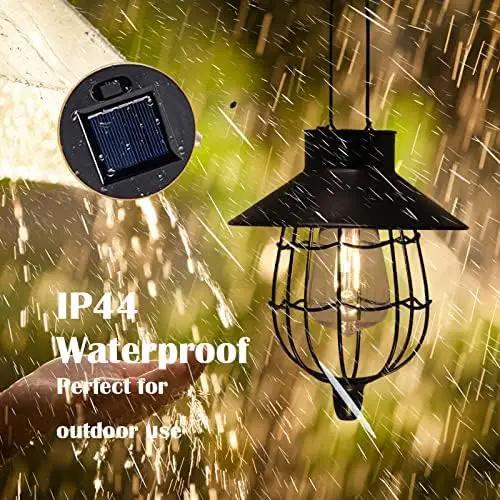 YAKii 2 Pack Solar Lantern Hanging Waterproof Outdoor Metal Solar Lamp with Warm White Light Decorate for Yard Garden Pathway Patio Porch Decor (Black) by GreenHaven Gardens