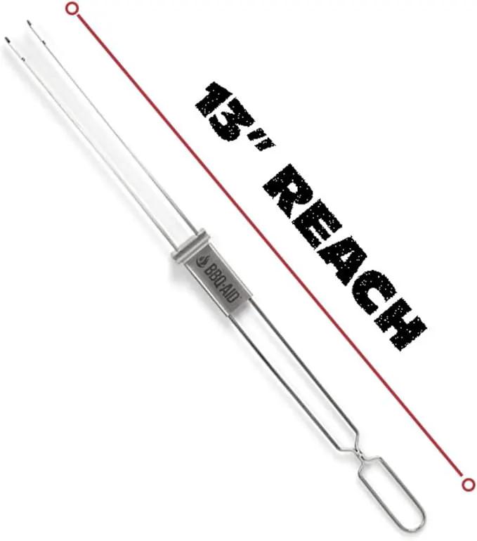BBQ-AID Premium Barbecue Metal Skewers for Kabobs with Quick Release - Double Pronged, Stainless Steel Metal Skewer for Grilling - Shish Kabob Sticks, Veggies & More by GreenHaven Gardens