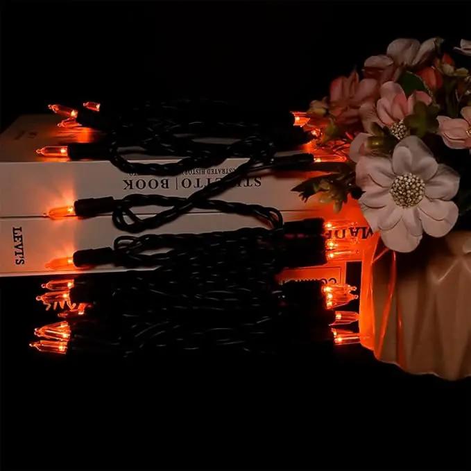 Orange LED Halloween Lights - 35 Count Orange Christmas String Lights for Small Tree, Crafts, Holiday, Indoor/Outdoor Halloween Decorations, 11 Feet Black Wire, UL Certified, Connectable by GreenHaven Gardens