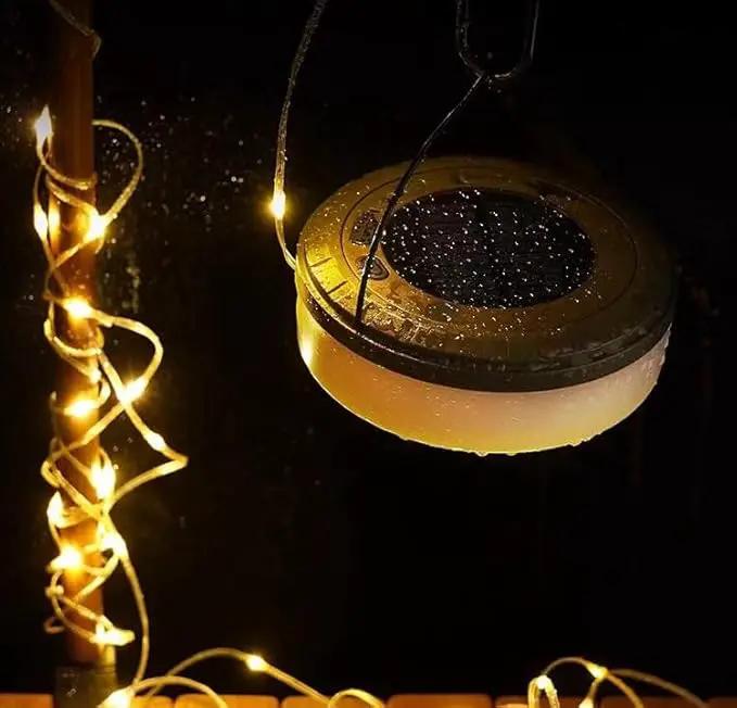 Solar Camping String Lights Roll Up 32.8FT, Rechargeable via Solar and USB, Waterproof Portable 2 in 1 Camping String Lights Lamp for Outdoor Camp Tent Garden Party Festival Decorations by GreenHaven Gardens