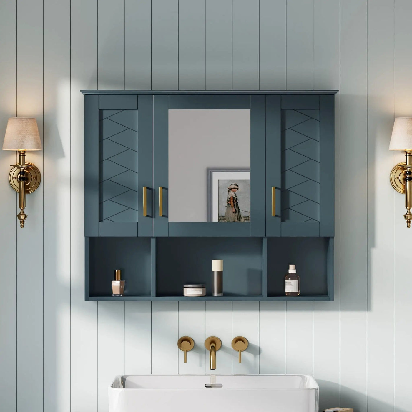 Modern Wall Mounted Medicine Cabinet with Adjustable Shelves and Soft Close Doors by HouseOfZazla