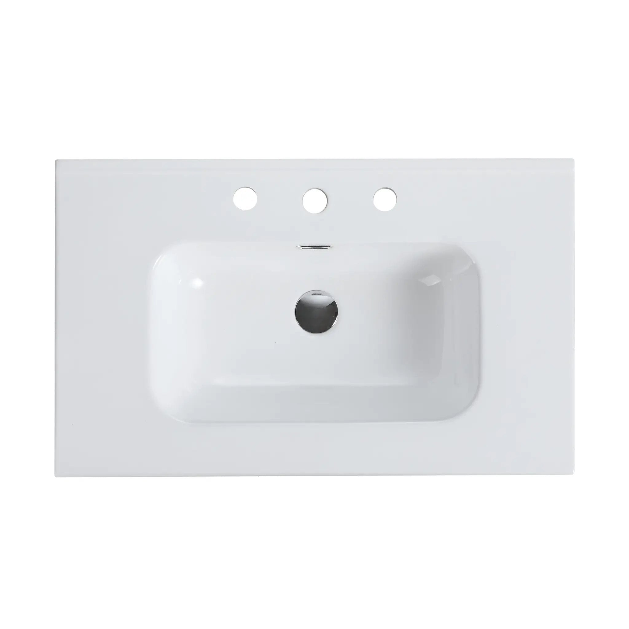 Glossy White Ceramic Integrated Sink by HouseOfZazla