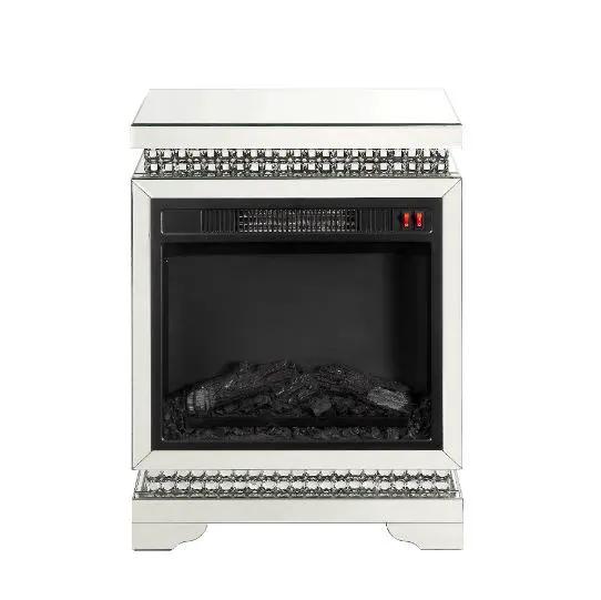 Lotus - Fireplace - Mirrored & Faux Ice Cube Crystals