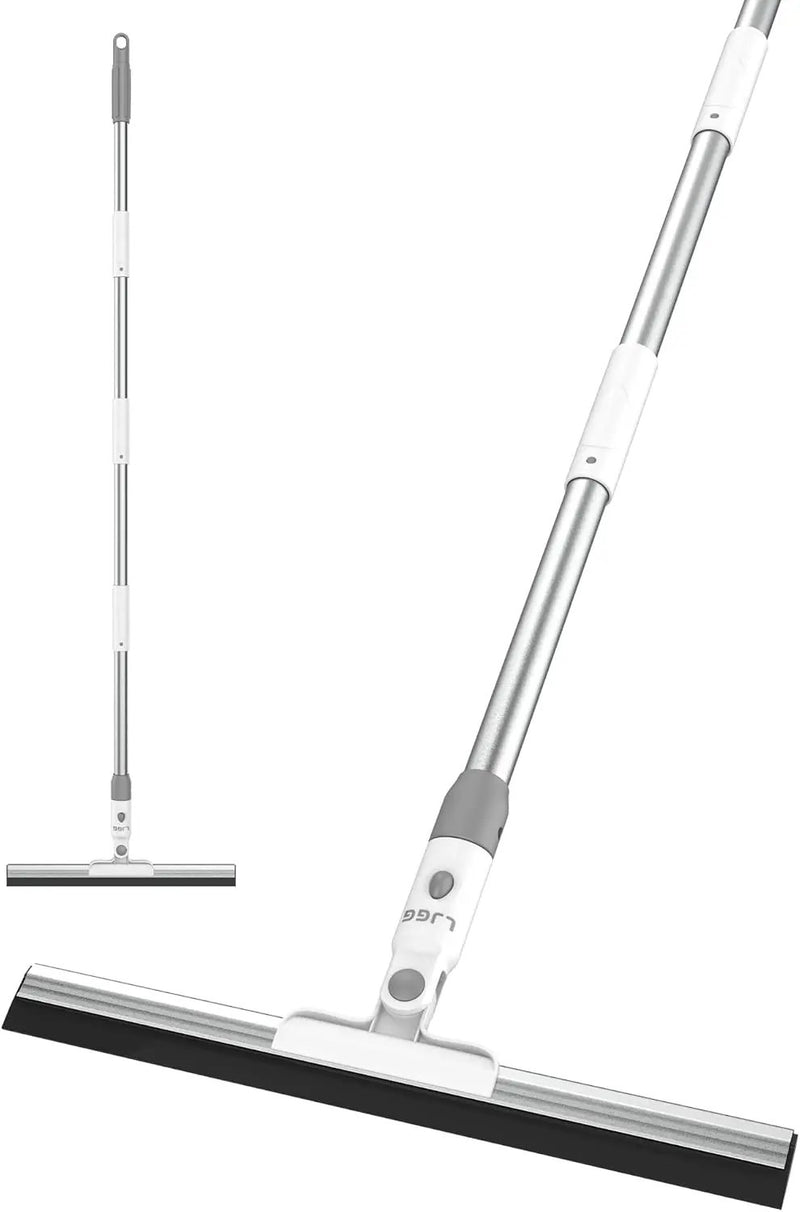 Squeegee Broom for Floor, 17" Rubber Squeegee with 51" Aluminum Alloy Pole for Bathroom Tile, Garage Concrete, Deck, Shower Glass, Window Cleaning, Squeegee Broom for Household Floor by GreenHaven Gardens