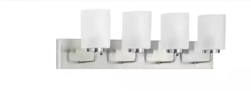Progress Lighting Merry Collection 30 in. 4-Light Brushed Nickel Etched Glass Transitional Bathroom Vanity Light by Selzalot