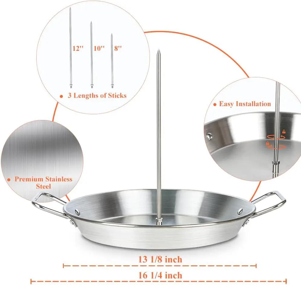 Stainless Steel Vertical Gyro Spit for Oven - Gyro/Shawarma Skewer Stand, Gyro Plate/Pan for Chicken, Meat, Kebabs -Home Use by GreenHaven Gardens