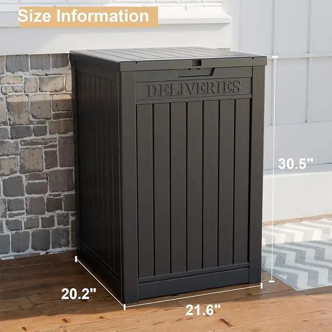 DRATO 48 Gallon Package Delivery Box, Large Lockable Storage Box, Double-Wall Resin Outdoor Package Delivery and Waterproof Deck Box for Porch, Patios by GreenHaven Gardens