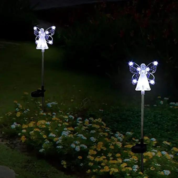 YWBL-WH 2PCS Angel Solar Lights LED Solar Garden Stake Lights Outdoor Garden Eternal Light Angel Decoration (Blue) by GreenHaven Gardens