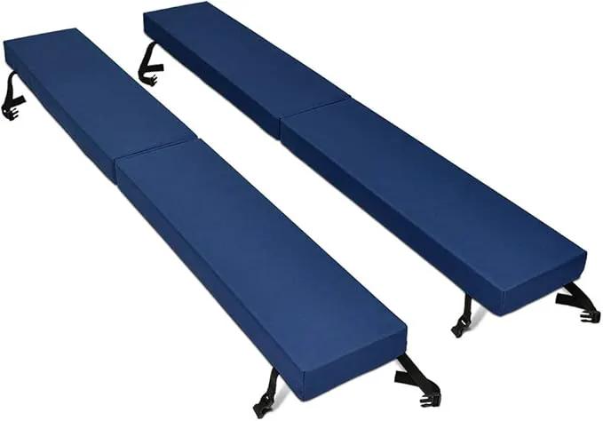 North American Mattress 8' Outdoor Picnic Bench Seat Cushion - 2 Piece Set; 96" (8ft) x 10" x 3"; Navy Blue - Folding & Easy to Carry by GreenHaven Gardens