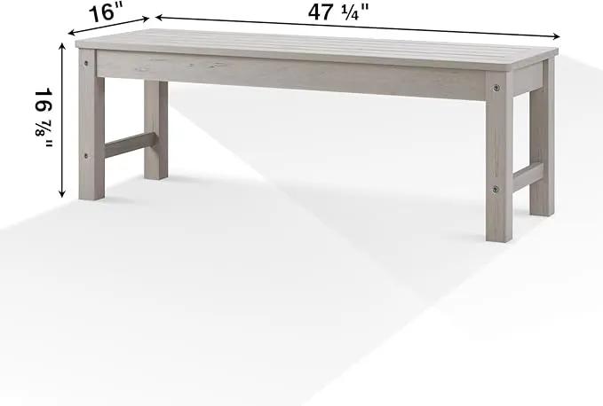 Psilvam 2-Person Outdoor Poly Lumber Patio Backless Bench, Fade-Resistant & Odor-Free Poly Lumber Patio Furniture, Weatherproof, Suitable for Garden, Porch and Park, 700 Lbs Support (2pcs, Grey) by GreenHaven Gardens