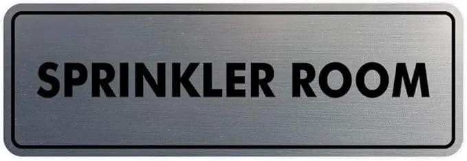 Signs ByLITA Standard Sprinkler Room Sign (Brushed Silver) - Small by GreenHaven Gardens