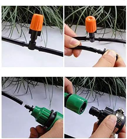 Drip Irrigation kit Plant Watering System Gravity Fed Irrigation Water Drip Setfor Garden Greenhouse Yard Lawn Home or Vacation Use 15M 8/11" Tube 20 Nozzles by GreenHaven Gardens