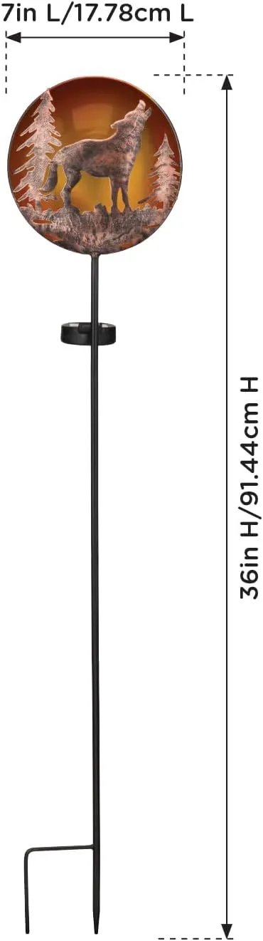 Regal Art & Gift Solar Stake Lights, Outdoor LED Powered Garden Stakes, Decorative Lawn Pathway Lights for Yard, Patio, and Garden – Waterproof Stake Light, Wolf by GreenHaven Gardens