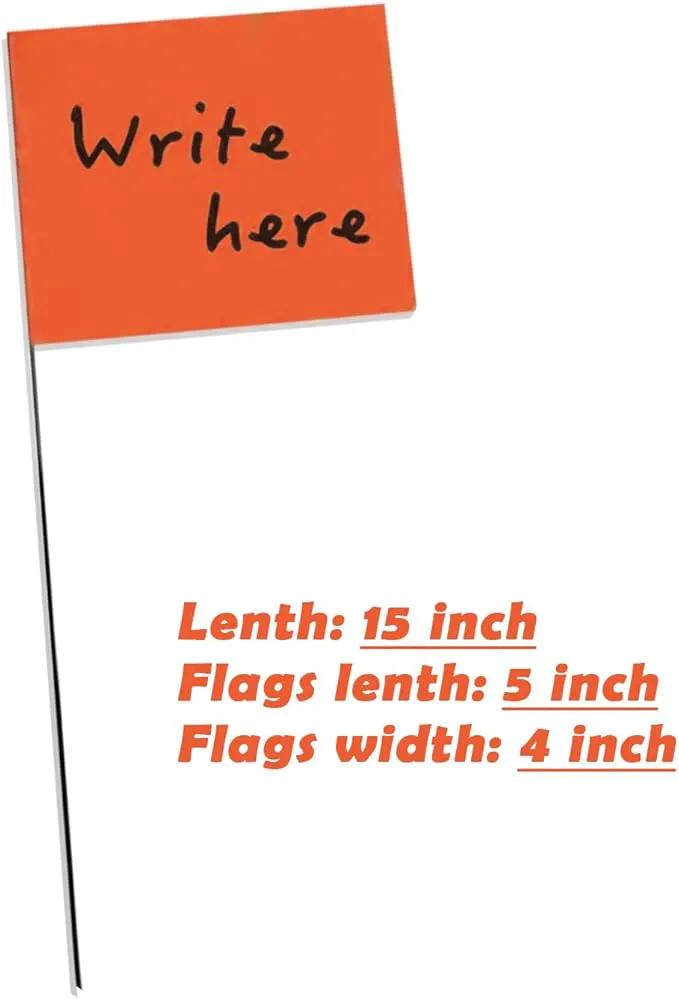 Zozen Marking Flags, Fluorescent Orange Color/1000 Pcs/15x4x5 Inch, Yard Flags for Lawn & Irrigation & Landscape & Sprinkler & Survey & Dog Training. by GreenHaven Gardens
