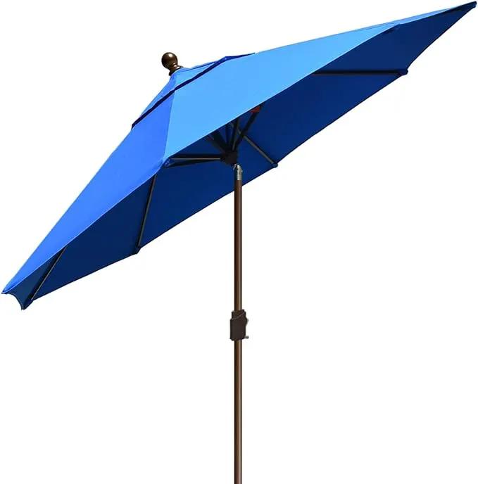 EliteShade USA 10-Year-Non-Fading 9Ft Market Umbrella Patio Umbrella Outdoor Table Umbrella with Ventilation,Royal Blue by GreenHaven Gardens