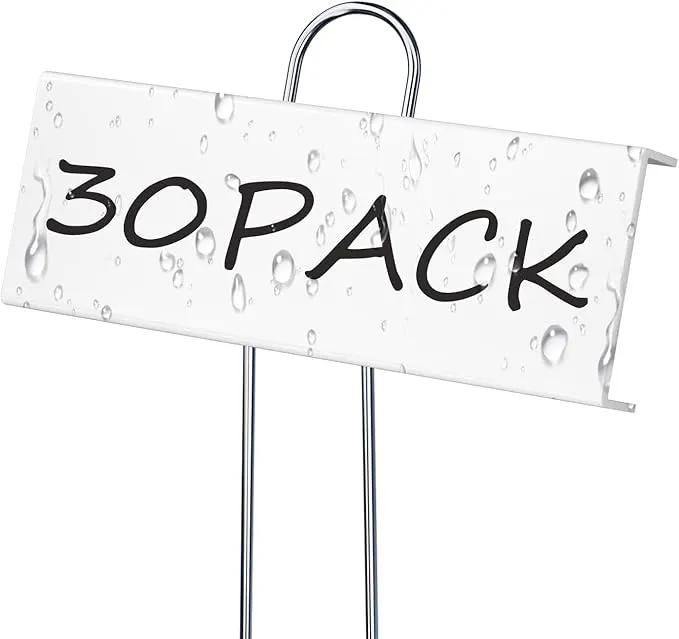 30 Pack Metal Plant Labels for Outdoor Garden Waterproof Plant Markers, Labels Garden Markers for Seedlings Herbs Vegetable Greenhouse Gifts with Pen - White by GreenHaven Gardens