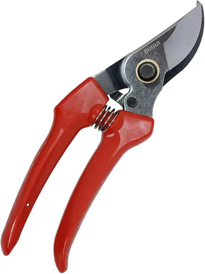 BUGUI Pruning Shears Garden Shears - Premium Alloy Steel Bypass Pruner, Precision-ground Blades, Heavy Duty Gardening Tools, 7" (H201) by GreenHaven Gardens