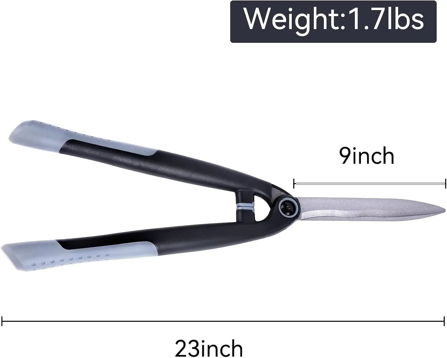 Garden Hedge Shears for Trimming and Shaping Shrubs with SK5 High Carbon Steel Non-Stick Blades, Shock-Absorbing Bumpers & Lightweight Handles by GreenHaven Gardens